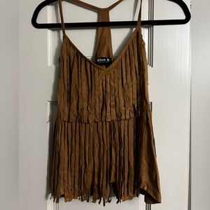 Blue B suede tank top